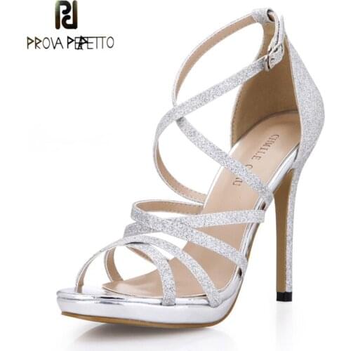 Stiletto Sandals Womens Roman Banquet Wedding Dress Wedding Word Buckle Strap Cross Combination Sex Appeal High Heels