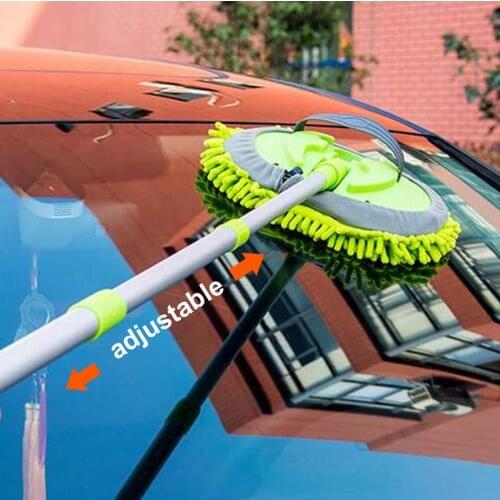 Multifunctional 2 in 1 Chenille Microfiber Car Wash Mop Car 360 Degree Spin Wet Mop Head Microfiber Auto Cleaning Mop Head Refil