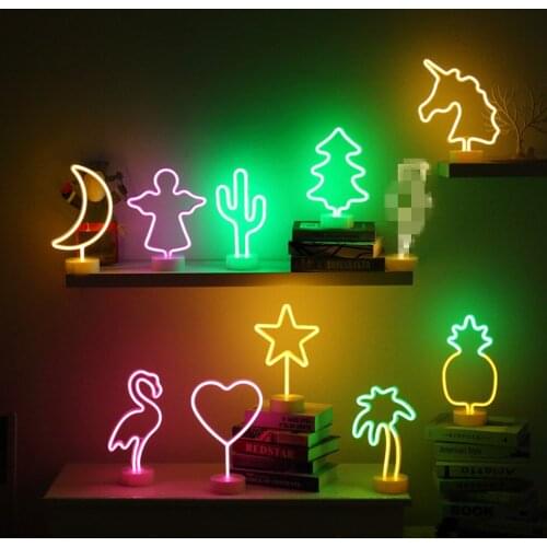 Led Neon Strip Lamp LED Night Light For Home Festival Wedding Photo Props Indoor Decor Illumination Atmosphere Lighting