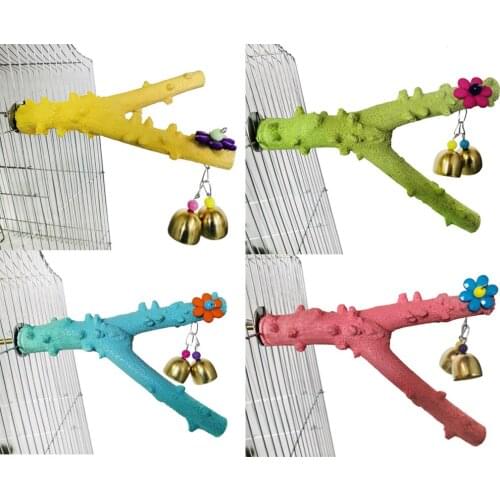 Parrot Pepper Tree Branch Bird Standing Bar Cage Accessories Bell Tree Fork Grinding Claw Rod