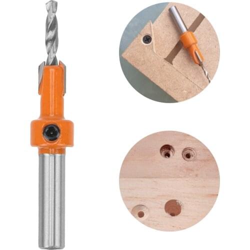 Screw Extractor Demolition for Wood Milling Cutter Drill Bit 8mm Shank HSS Woodworking Countersink Router Bit