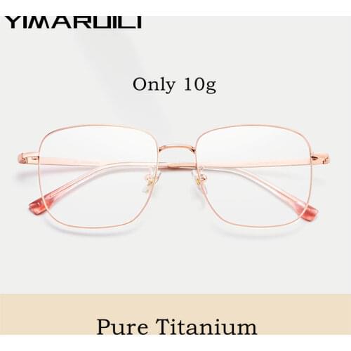 Men Pure Titanium Anti-Blu-Ray Glasses Women Ultra Light Beta Titanium Spectacle Frame Large Frame Retro Spectacle Frame T3501