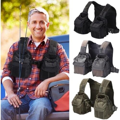 Multi-pocket Outdoor Fishing Vest Breathable Mesh Adjustable Waistcoat Multipocket Hiking Vest Camping Vest