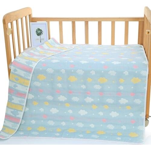 100% Cotton Baby Blankets Newborn 6 Layers Gauze Muslin Swaddle Cotton Fabric Kindergarten Quilt Baby Bath Towel Soft Absorbent