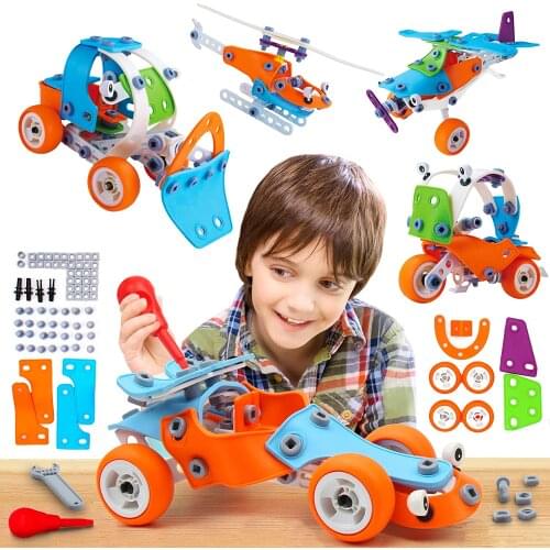 132 PCS Educational Construction Engineering Learning Toys for Kids, Building Toys Set for Boys Age 4 5 6 7 8 9 Year Old