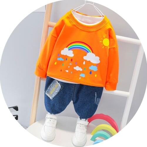 Infant Clothes Sets Baby Suit 2021 Summer Childrens Wear Boys Girls Casual Cotton Pullover Sweater+Pants 2pc Toddler Outfits