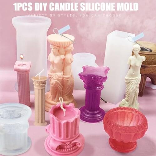 3D Irregular Silicone DIY Handmade Candle Mould Roman Column Mold Making Supplies for Candle Soap