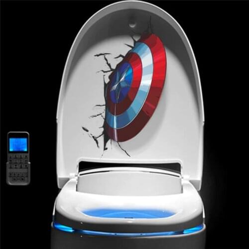 3D Captain Americas Shield Through Wall Stickers Kids Rooms Toilet Decor The Avengers Wall Decals Art PVC Mural Posters