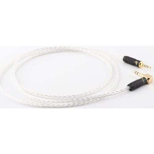 8 Cores Silver Plated 3.5mm to 3.5mm Upgrade Cable for Philips shp9500 Fidelio X2 X1 MDR-1A AH-MM400