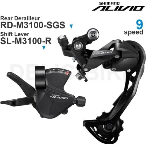 SHIMANO ALIVIO M3100 9V Groupset M3100 9 speed Shifter REAR DERAILLEUR SGS SHADOW for MTB bike Original parts