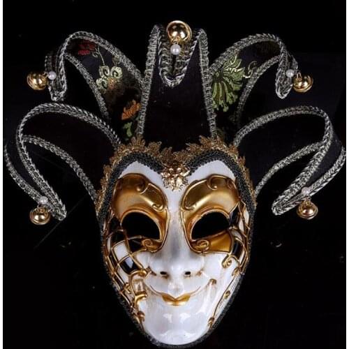 Anime Venice Mask Jester Jolly for Costume Party Masquerade Carnival Dionysia Halloween Christmas Classic Italia Mask Full Face