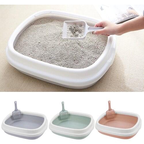 Plastic Anti Splash Pet Toilet with Scoop Cat Dog Tray Sand Box Home Bedpan Cats Litter Box Kitten Dog Clean Toilet Supplies