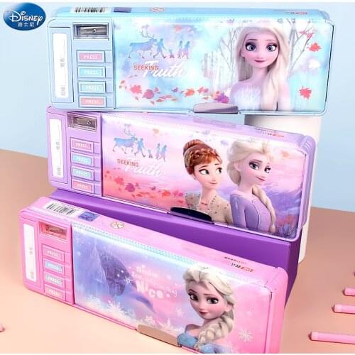 Disney Frozen Mickey Princess Marvel Stationery Box Student Children Multifunctional Pencil Case School Supplies Birthday Gift