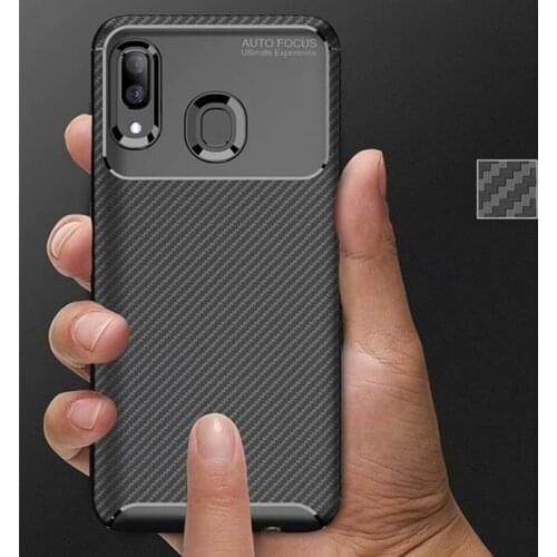 For Samsung Galaxy A20E A20 A30 A40 Case Carbon Fiber Cover Shockproof Phone Cases For Samsung A20 e 30 40 Cover Matte Bumper