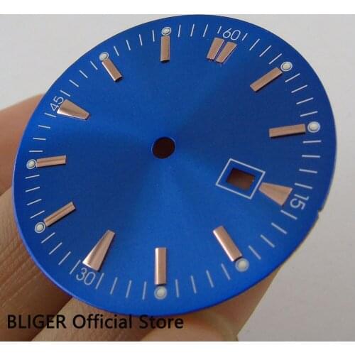 Top quality 34.8MM Blue Sterile Dial Stainless Steel Watch Dial Fit MIYOTA 8215 Mingzhu 2813 Movement for Mens Watch D49