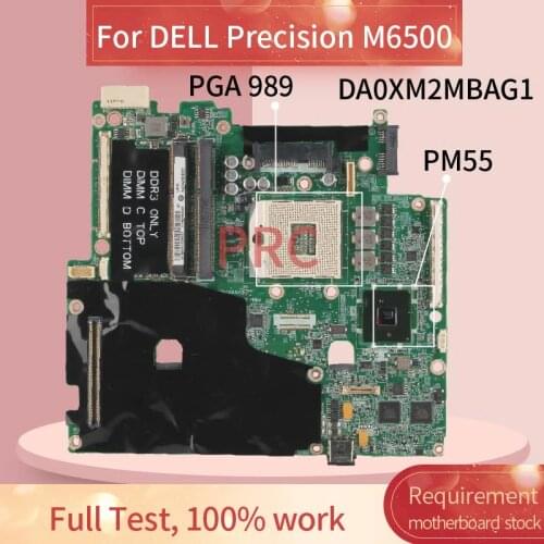 CN-0VN3TR 0VN3TR For DELL Precision M6500 Laptop Motherboard DA0XM2MBAG1 PM55 DDR3 Notebook Mainboard