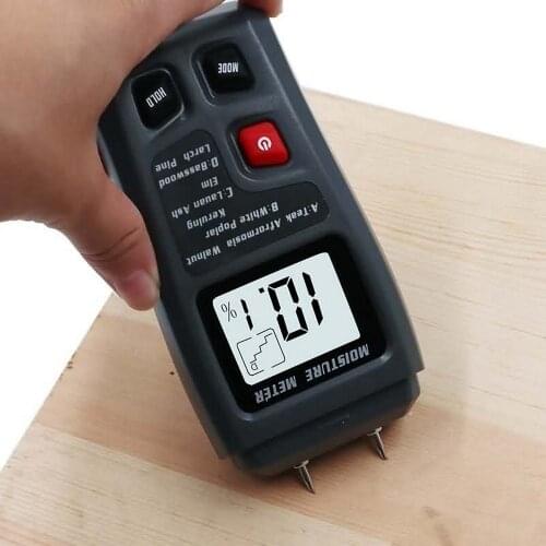 Damp Detector with Large LCD Display 0-99.9% Wood Humidity Tester Timber LCD Display Two Pins Digital Paper Box Moisture Meter