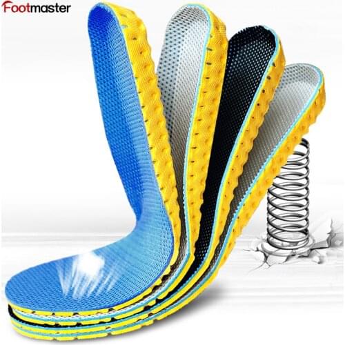 FootMaster 1 Pair Breathable Elastic Insoles EVA Sports Arch Support Soft Shoe Pad Insert For Woman Men Feet Sneaker