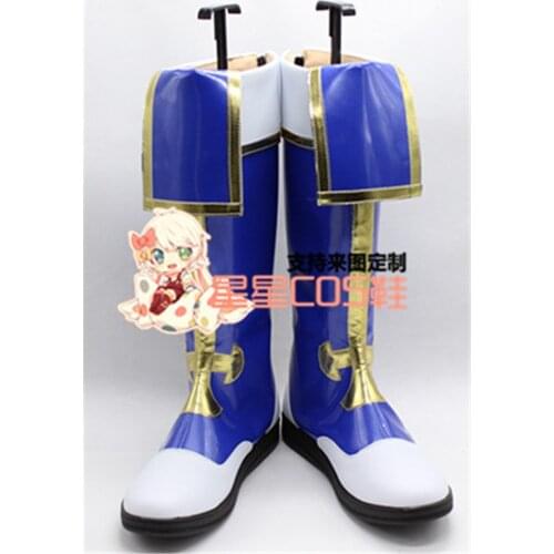 BlazBlue Jin Kisaragi Blue Long Cosplay Shoes Boots X002