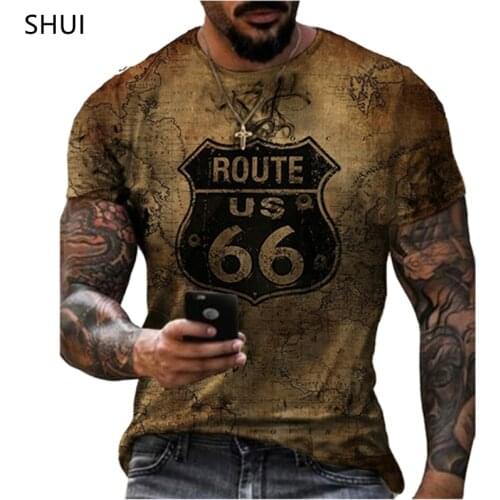 2021 California route 66 T-Shirt Mens Short Sleeve Sports T-shirt Printed Casual T-shirt Fashion Street Plus Size Top XXS-6XL