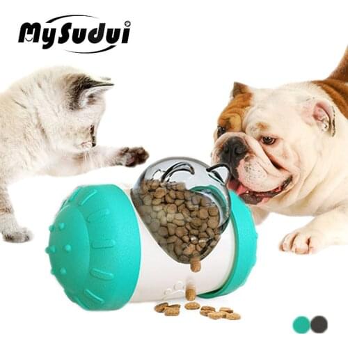 Interactive Dog Cat Food Treat Ball Bowl Toy Training Toys For Small Dogs Cats Automatic Feeding Leaking Food Tumbler Chihuahua