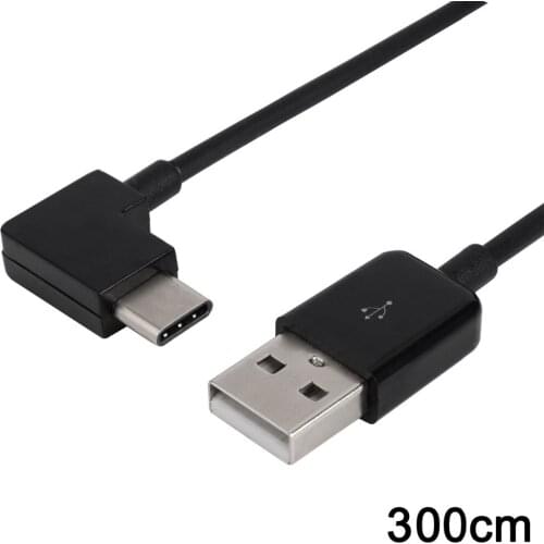 300cm USB3.1 Type-c data cable 90 degreed right angled USB-C to USB2.0 male charge & data cable for mobile phone & tablet