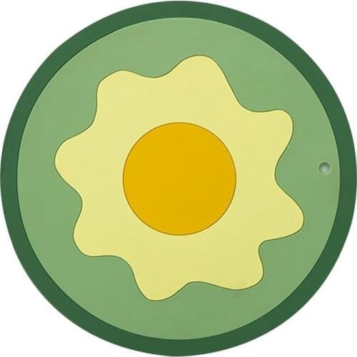 Table Mat Heat Insulation Poached Egg Pattern Long Lasting Silicone Print Placemat for Home Tableware Bowl Cup Coaster