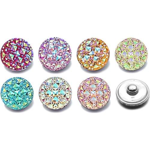 Hot Silicone 18mm Acrylic Resin Uneven Resin Snap Button 004 Fit Charm Interchangeable Bracelets Jewelry For Women Accessories