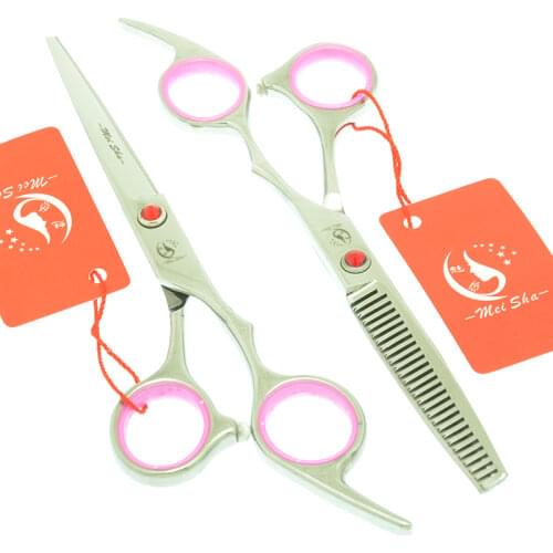 Meisha 6 inch Professional Cutting Thinning Styling Tool Japan 440c Barber Hairdressing Scissors Set Salon Styling Shears A0038A
