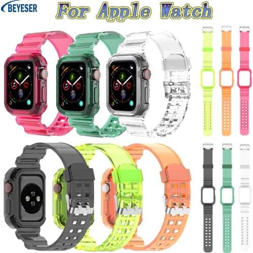 New Arrival Comfortable Soft TPU Bracelet Fashionable Transparent Strap With Adjustable Color Suitable For Apple Watch 38/40MM