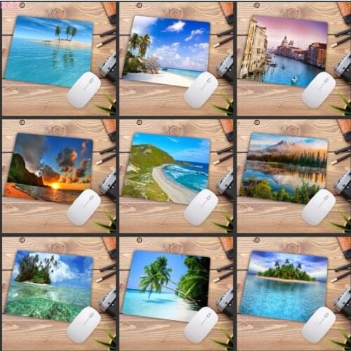 XGZ Beach Palm Island Background Anti-Slip Gaming Speed MousePad 180x220x2mm Cool Design Table Mat Player Rubber Laptop