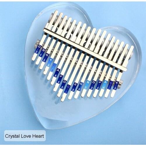 For Beginners 17-Key Thumb Piano Crystal Acrylic Love Heart&Apple&Strawberry Shape Finger Piano Portable Musical Instrument