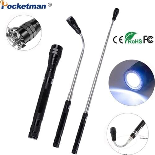 Pocketman Pen Light LED Work Light Flexible Head Flashlight Magnetic Torch Telescopic Flexible 3 LED Work Lamp Lighting Tools