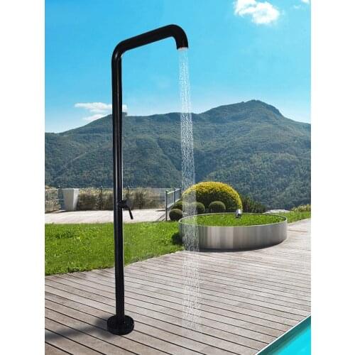 Custom stainless steel outdoor floor standing shower beach side swimming pool shower column cold and hot faucet