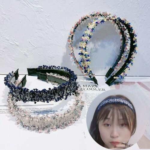 Rough selvedge Knitted hairband Toothed headband for women girls Candy Color Hair Head Hoop bands Accessories headdress Headwear