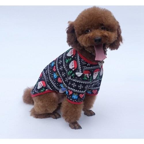 Christmas Series New Dog Clothes Christmas Tree Print Teddy Bichon Hiromi Cat Small Pet Cotton Clothes Christmas Gifts for Pets