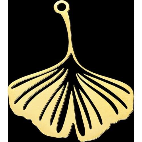 5pcs/lot 100% Stainless Steel Ginkgo Leaf DIY Earring Pendant Charm Wholesale Top Quality Pendants Finding Supplies