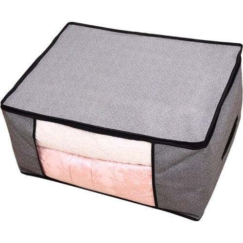 Extra Large 1pcs Capacity Foldable Clothes Storage Bags Closet Organizer Clear Window Zippers, For King Size Bedding Blankets