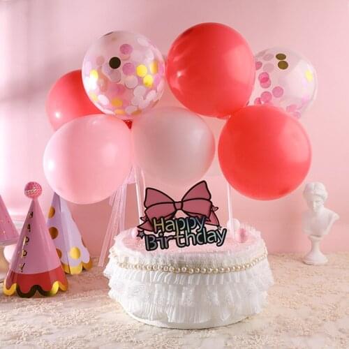 Cake Decoration Balloon Cake Decoration Plug-in Small Balloon Paper Balloon Cake Card Party Decoration Gift Toy