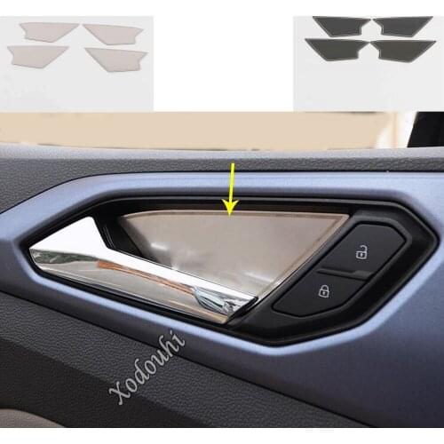 For Volkswagen VW T-cross Tcross 2018 2019 2020 Car Cover Stick Trim Stainless Steel Door Inner Handle Bowl Frame Panel Parts