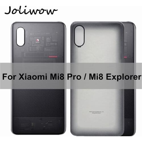 For Mi8 Pro Back Battery cover For Xiaomi Mi 8 Pro Back Glass Back Cover Housing Door For Xiaomi Mi 8 Explorer Battery Cover