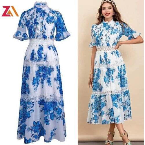 ZALady designer runway beach chic midi dress woman clothing summer bow elegant plus size floral boho holiday traf dresses femme