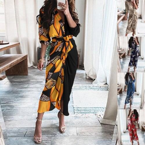 Summer Women Print Dress Short Sleeve Shirt Dress Fashion High Waist Streetwear Elegant Ladies Clothing Vintage Dresses Vestidos