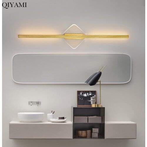 Gold Acrylic Mirror Wall Lights For Bedroom Bathroom Living Room Indoor Lighting Fixture Modern Mirror Lights Home Lamp Fixtures