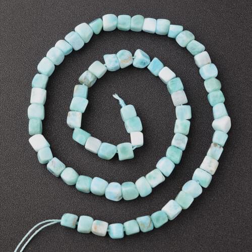 1 strand AA+ Natural 5-6mm larimar square strand loose stone beads 15.5 Inch