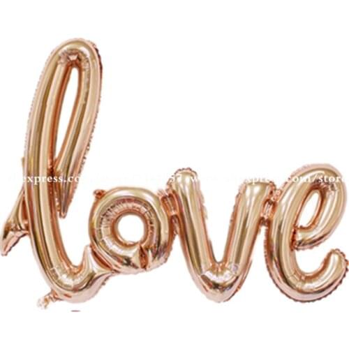 1PC Wedding Decoration Ligatures Love Foil Balloons Anniversary Wedding Valentines Decoration Party Supplies 4 Colors Bridal