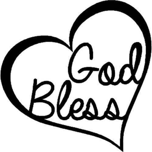 10.2*10.2CM GOD BLESS Heart Vinyl Decal Car Sticker Bumper Decorative Window Accessories