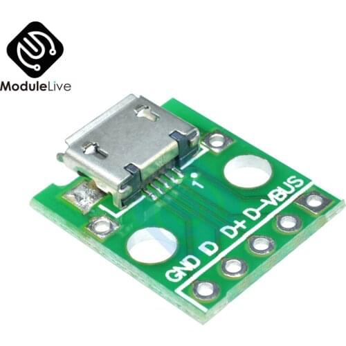 10pcs MICRO USB to DIP Adapter 5pin Female Connector B type PCB Converter Pinboard 2.54mm