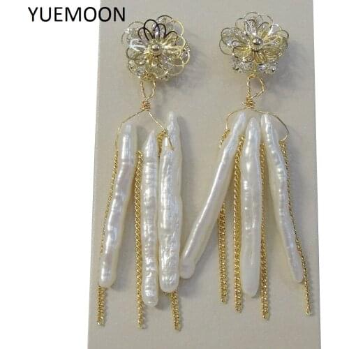 100% nature freshwater pearl earring with 925 silver hook -- AAA baroque Pearl,25-40 mm big baroque pearl earring