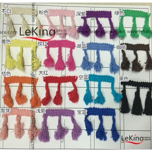 20Yards/lot Free Shipping 15Colors Cotton Fringe Venice Taseel Lace Sewing Trims Craft Curtain Scarves Accessories 4cm TL0013
